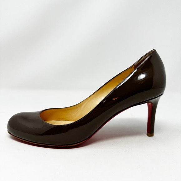 Christian Louboutin Brown Patent Leather Heels - Picture 8 of 12